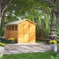 Power Apex 18' x 6' Double Door Garden Shed, Brown