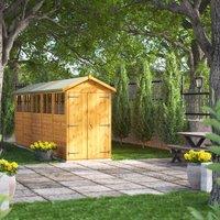 Power Apex 20' x 4' Double Door Garden Shed, Brown