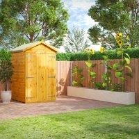 Power Apex 4' x 4' Windowless Double Door Garden Shed, Brown