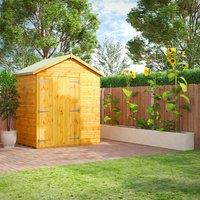Power Apex 4' x 6' Windowless Double Door Garden Shed, Brown
