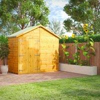Power Apex 4' x 8' Windowless Double Door Garden Shed, Brown