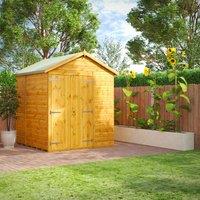 Power Apex 6' x 6' Windowless Double Door Garden Shed, Brown