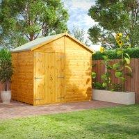 Power Apex 6' x 8' Windowless Double Door Garden Shed, Brown