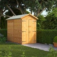 Power Apex 8' x 4' Windowless Double Door Garden Shed, Brown