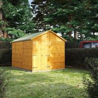 Power Apex 10' x 8' Windowless Double Door Garden Shed, Brown
