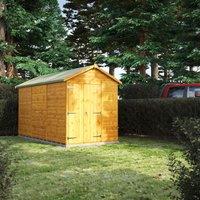 Power Apex 12' x 6' Windowless Double Door Garden Shed, Brown