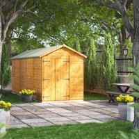 Power Apex 18' x 6' Windowless Double Door Garden Shed, Brown