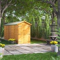 Power Apex 20' x 4' Windowless Double Door Garden Shed, Brown