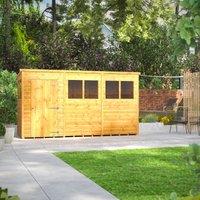 Power Pent 12' x 4' Garden Shed, Brown