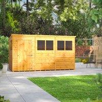 Power Pent 12' x 6' Garden Shed, Brown