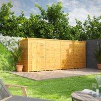 Power Pent 16' x 4' Windowless Garden Shed, Brown
