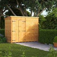 Power Pent 8' x 4' Windowless Double Door Garden Shed, Brown