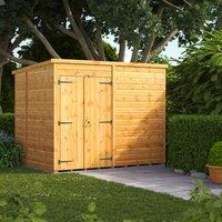 Power Pent 8' x 6' Windowless Double Door Garden Shed, Brown