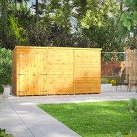 Power Pent 12' x 6' Windowless Double Door Garden Shed, Brown