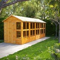 Power Apex 18' x 6' Double Door Potting Shed, Brown
