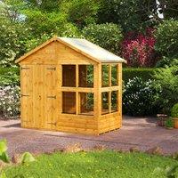 Power Apex 4' x 8' Double Door Potting Shed, Brown