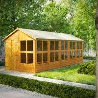 Power Apex 20' x 8' Double Door Potting Shed, Brown