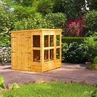 Power Pent 6' x 6' Double Door Potting Shed, Brown