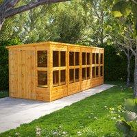 Power Pent 18' x 6' Double Door Potting Shed, Brown