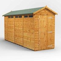 Power Apex 14' x 4' Security Shed, Brown