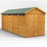 Power Apex 18' x 6' Security Shed, Brown