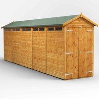 Power Apex 20' x 4' Security Shed, Brown