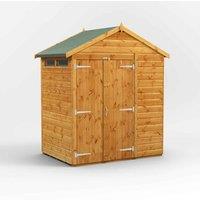 Power Apex 4' x 6' Double Door Security Shed, Brown