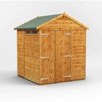 Power Apex 6' x 6' Double Door Security Shed, Brown