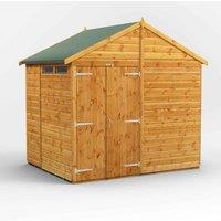 Power Apex 6' x 8' Double Door Security Shed, Brown
