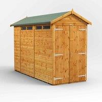 Power Apex 10' x 4' Double Door Security Shed, Brown