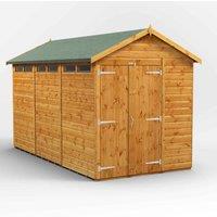 Power Apex 12' x 6' Double Door Security Shed, Brown