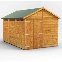 Power Apex 12 x 8' Double Door Security Shed, Brown