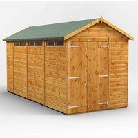 Power Apex 14' x 6' Double Door Security Shed, Brown