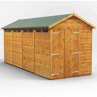 Power Apex 16' x 6' Double Door Security Shed, Brown