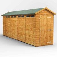 Power Apex 18' x 4' Double Door Security Shed, Brown