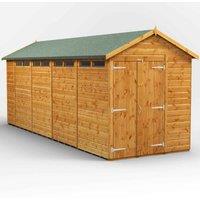 Power Apex 18' x 6' Double Door Security Shed, Brown