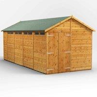Power Apex 18' x 8' Double Door Security Shed, Brown