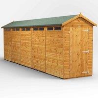 Power Apex 20' x 4' Double Door Security Shed, Brown