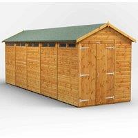 Power Apex 20' x 6' Double Door Security Shed, Brown