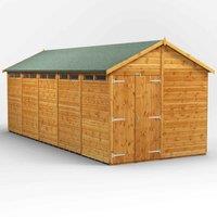Power Apex 20' x 8' Double Door Security Shed, Brown
