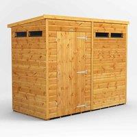 Power Pent 8' x 4' Security Shed, Brown