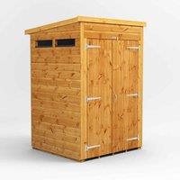 Power Pent 4' x 4' Double Door Security Shed, Brown