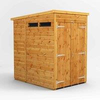 Power Pent 4' x 6' Double Door Security Shed, Brown