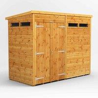 Power Pent 8' x 4' Double Door Security Shed, Brown