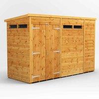 Power Pent 10' x 4' Double Door Security Shed, Brown