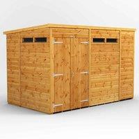 Power Pent 10' x 6' Double Door Security Shed, Brown