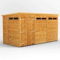 Power Pent 12' x 6' Double Door Security Shed, Brown
