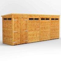 Power Pent 16' x 4' Double Door Security Shed, Brown