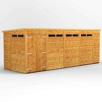 Power Pent 18' x 6' Double Door Security Shed, Brown