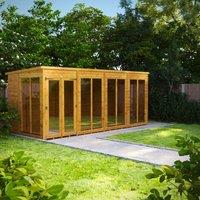 Power Pent 16' x 6' Summerhouse, Brown